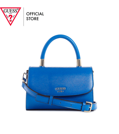 GUESS女式Layla Royal Blue迷你顶部提手翻盖包